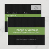 Dark Wood & Green Change of Address Briefkaart (Voorkant / Achterkant)