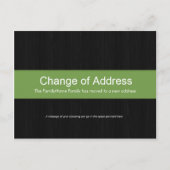 Dark Wood & Green Change of Address Briefkaart (Voorkant)