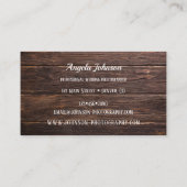 Dark Wood Photographer Sjabloon Visitekaartje (Achterkant)