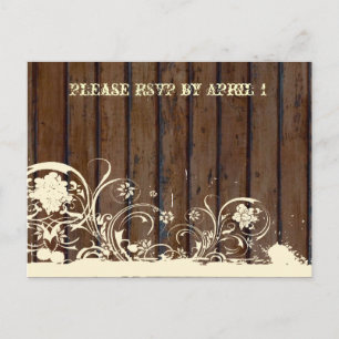 Dark Wood RSVP-Briefkaart Uitnodiging Briefkaart