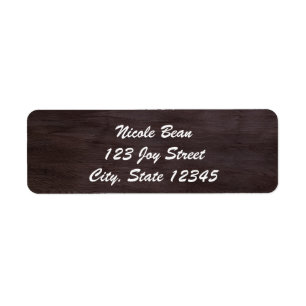 Dark Wood Rustic Invitation Etiket