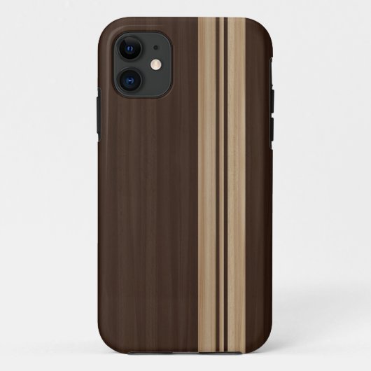 Dark Wood Stripes iPhone 5 Hoesje - Surfboardstijl (Achterkant)