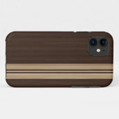 Dark Wood Stripes iPhone 5 Hoesje - Surfboardstijl (Achterkant (horizontaal))