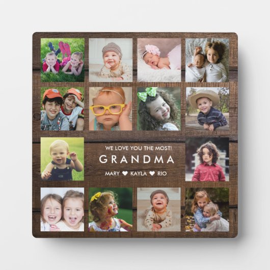 Dark Wood We houden van oma 14 Foto Collage Fotoplaat (Voorkant)
