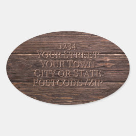 Dark Wooden effect Sticker adreslabel,
