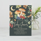 Dark Woodland Herfst Mushroom Baby shower Kaart (Staand voorkant)