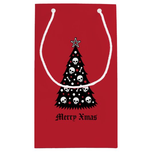 Dark Xmas-structuur Klein Cadeauzakje (Achterkant)