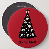 Dark Xmas-structuur Ronde Button 6,0 Cm (Voorkant /achterkant)