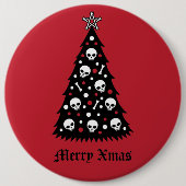 Dark Xmas-structuur Ronde Button 6,0 Cm (Voorkant)