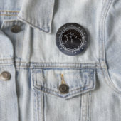Dark Zodiac: Aquarius Birth Sign Black & Silver Ronde Button 5,7 Cm (In situ)