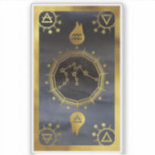 Dark Zodiac Astrology: Aquarius Zwart en Goud Sticker (Voorkant)