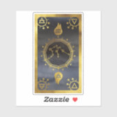 Dark Zodiac Astrology: Aquarius Zwart en Goud Sticker (Vel)