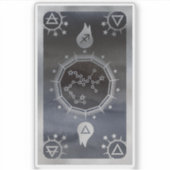 Dark Zodiac Astrology: Boogschutter Zwart & Zilver Sticker (Voorkant)