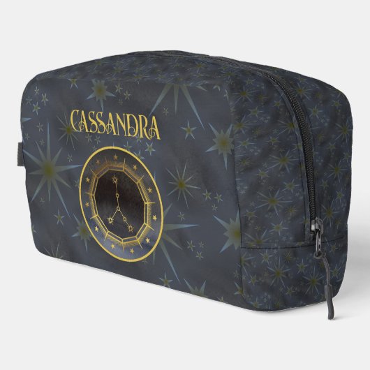 Dark Zodiac Astrology: Cancer Black Gold Naam Toilettasje (Rechterhoek)