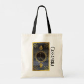 Dark Zodiac Astrology: Cancer Black Gold Naam Tote Bag (Achterkant)