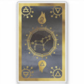 Dark Zodiac Astrology: Leo Black & Gold Sticker (Voorkant)