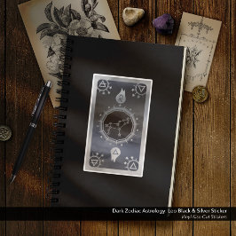 Dark Zodiac Astrology: Leo Black & Silver Sticker