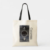 Dark Zodiac Astrology: Ram Black Silver Naam Tote Bag (Achterkant)