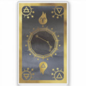 Dark Zodiac Astrology: Ram Zwart en Goud Sticker (Voorkant)