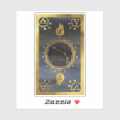 Dark Zodiac Astrology: Ram Zwart en Goud Sticker (Vel)