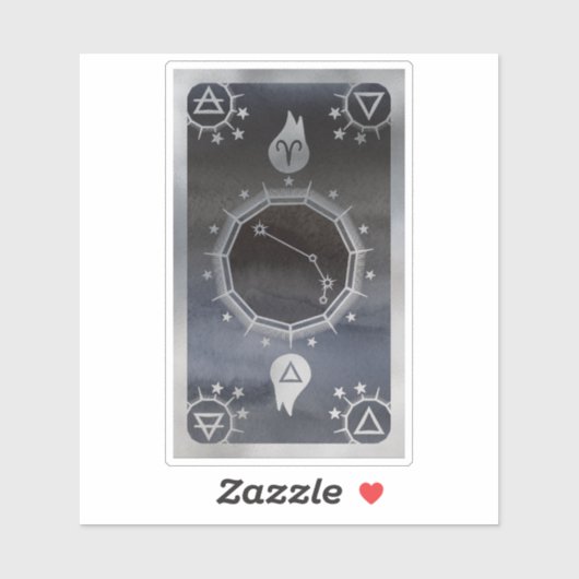 Dark Zodiac Astrology: Ram Zwart & Zilver Sticker (Vel)