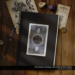 Dark Zodiac Astrology: Ram Zwart & Zilver Sticker