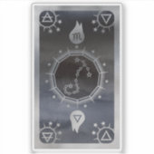 Dark Zodiac Astrology: Schorpioen Zwart & Zilver Sticker (Voorkant)