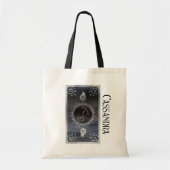 Dark Zodiac Astrology: Scorpio Black Silver Naam Tote Bag (Voorkant)