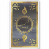 Dark Zodiac Astrology: Steenbok Zwart & Goud Sticker (Voorkant)