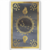 Dark Zodiac Astrology: Taurus Black & Gold Sticker (Voorkant)