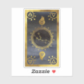 Dark Zodiac Astrology: Taurus Black & Gold Sticker (Vel)