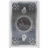 Dark Zodiac Astrology: Taurus Zwart & Zilver Sticker (Voorkant)