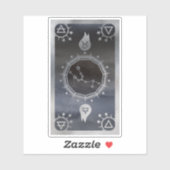 Dark Zodiac Astrology: Taurus Zwart & Zilver Sticker (Vel)