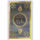 Dark Zodiac Astrology: Tweelingen zwart en goud Sticker (Voorkant)