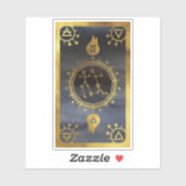 Dark Zodiac Astrology: Tweelingen zwart en goud Sticker (Vel)