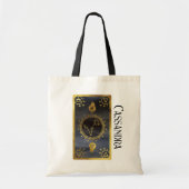Dark Zodiac Astrology: Vissen Zwart Goud Naam Tote Bag (Voorkant)