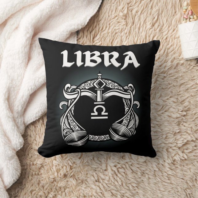 Dark Zodiac - Libra | Medieval Astrology Art Kussen (Deken)