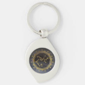 Dark Zodiac: Sagittarius Birth Sign Black & Gold Sleutelhanger (Voorkant)