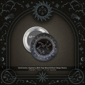 Dark Zodiac: Sagittarius Birth Sign Black & Silver Ronde Button 5,7 Cm