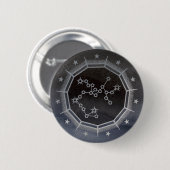 Dark Zodiac: Sagittarius Birth Sign Black & Silver Ronde Button 5,7 Cm (Voorkant /achterkant)