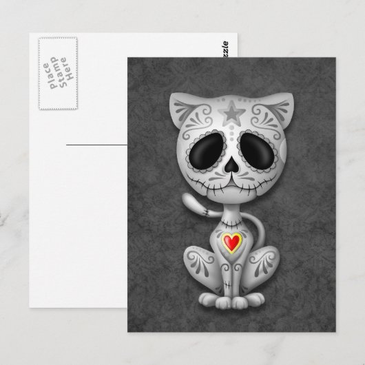 Dark Zombie Sugar Kitten Briefkaart (Voorkant / Achterkant)