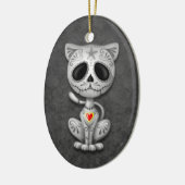 Dark Zombie Sugar Kitten Keramisch Ornament (Links)