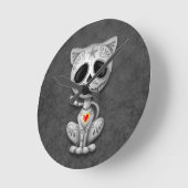 Dark Zombie Sugar Kitten Ronde Klok (Hoek)