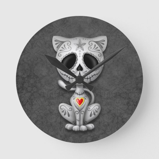 Dark Zombie Sugar Kitten Ronde Klok (Voorkant)