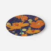 DARKBLAUW EN ORANJE STROMEN PAPIEREN BORDJE (Gekanteld)