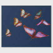 DARKBLAUW VOOR Wrappen MET PINKBUTTERFLIES Cadeaupapier (Vlak)