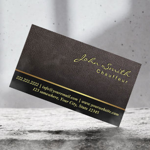 Darker Leather Texture Chauffeur Visitekaartje