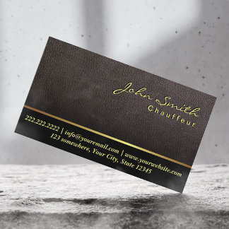 Darker Leather Texture Chauffeur Visitekaartje