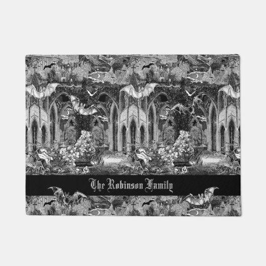 Darkest Gothic Vampires Crypt Graves Bats Gothic B Deurmat (Voorkant)