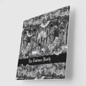 Darkest Gothic Vampires Crypt Graves Bats Gothic B Vierkante Klok (Hoek)